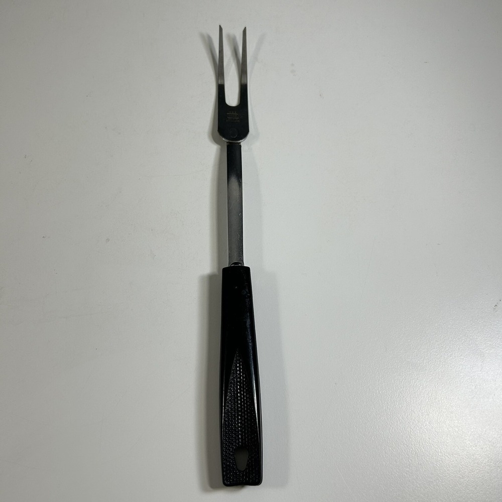 Vintage Ekco Chromium plated 2 Prong Carving Meat Fork Made in USA
